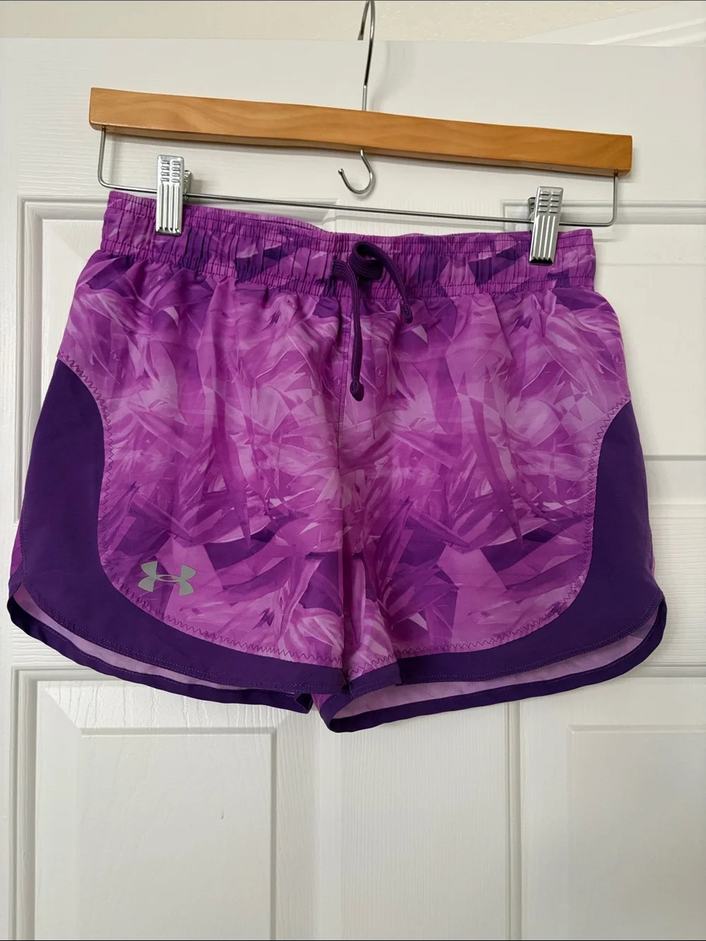 Under Armour Purple Patterned Girls' Athletic Shorts